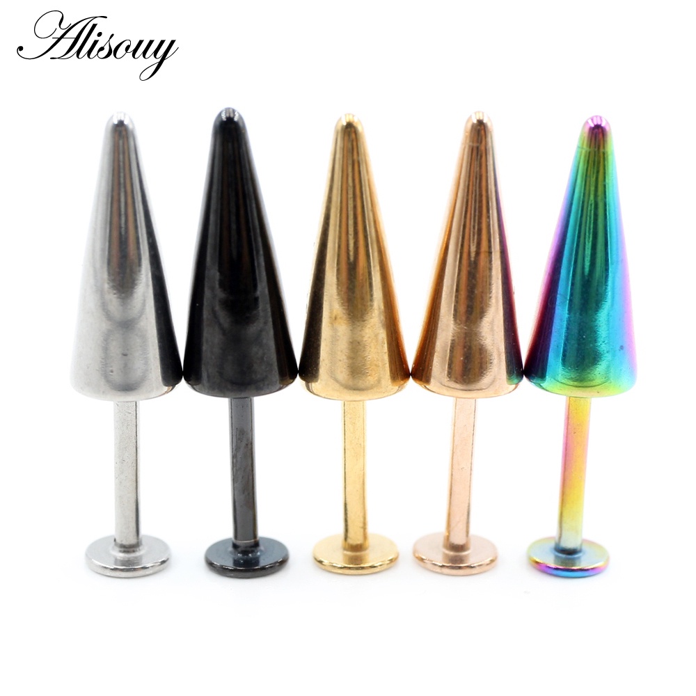 1 Khuyên Xỏ Cơ Thể Bằng Thép Không Gỉ Hình Nón