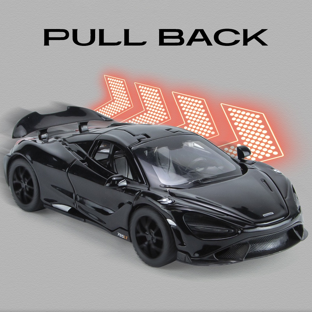 Mô Hình Xe Hơi Mclaren 765LT Bằng Hợp Kim Có Đèn Và Âm Thanh Tỉ Lệ 1: 32