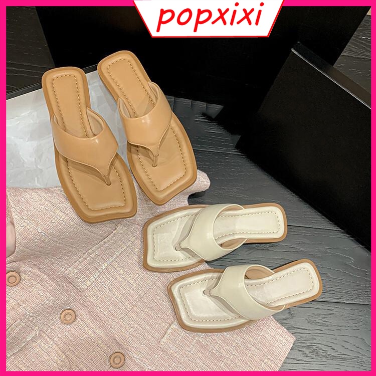 ❤❤❤Dép Xỏ Ngón Đế Bằng Mũi Vuông Phong Cách Hàn Quốc Thời Trang Đi Biển Cho Nữ