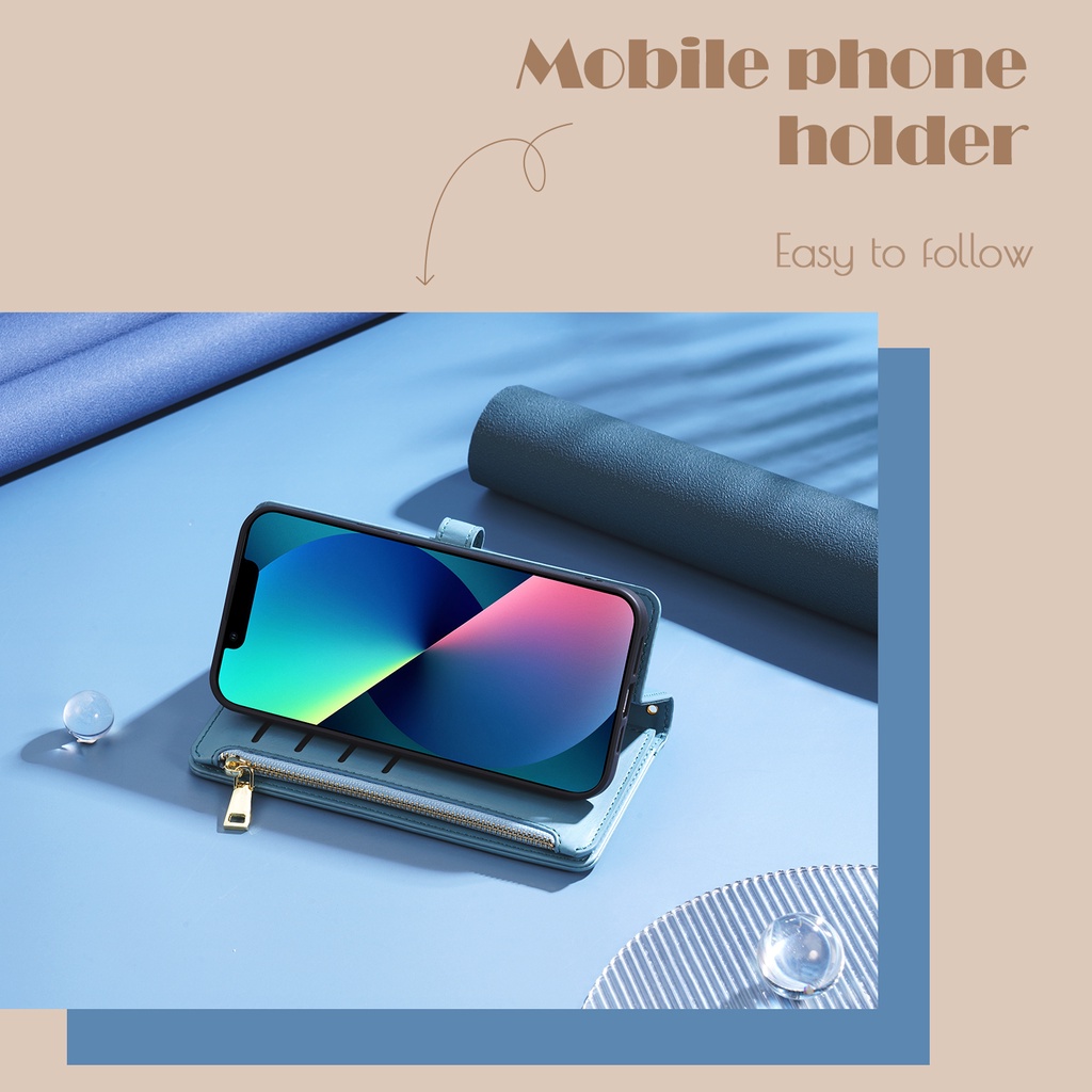 Từ Dây Kéo Ví Ốp Điện Thoại Cho iPhone 15 14 Pro Max 11 12 13 Pro Max Xs Max Xr X Cao Cấp Vintage Da Hoa Sang Trọng Ví Đựng Thẻ Dây Đeo Tay Thiết Kế Bìa Sách