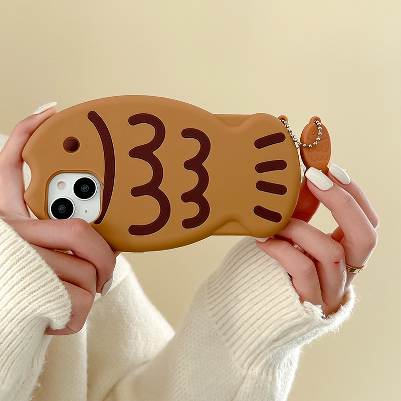 Ốp Điện Thoại Silicone Mềm Hình Cá Taiyaki Cho iphone 13 14 13promax 12pro 11 14promax