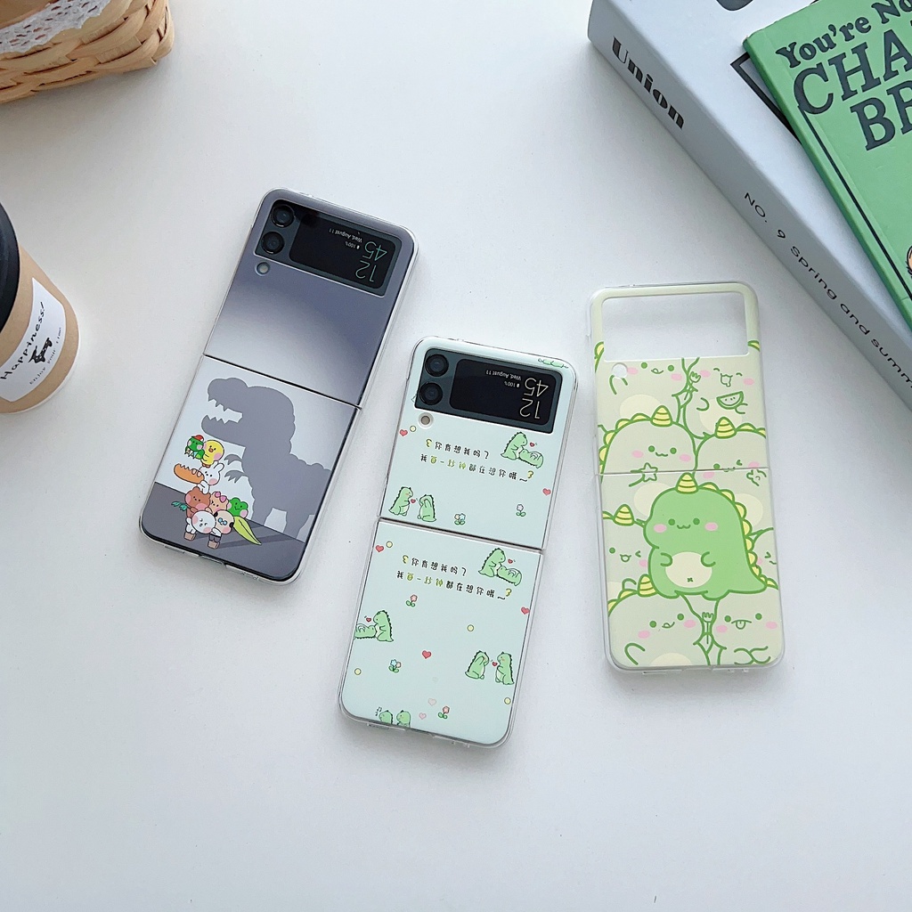 Ốp Điện Thoại Trong Suốt Họa Tiết Hoạt Hình Đơn Giản Cho Samsung Galaxy Z Flip4 Z Flip3 Samsung Z Flip4 Z Flip3