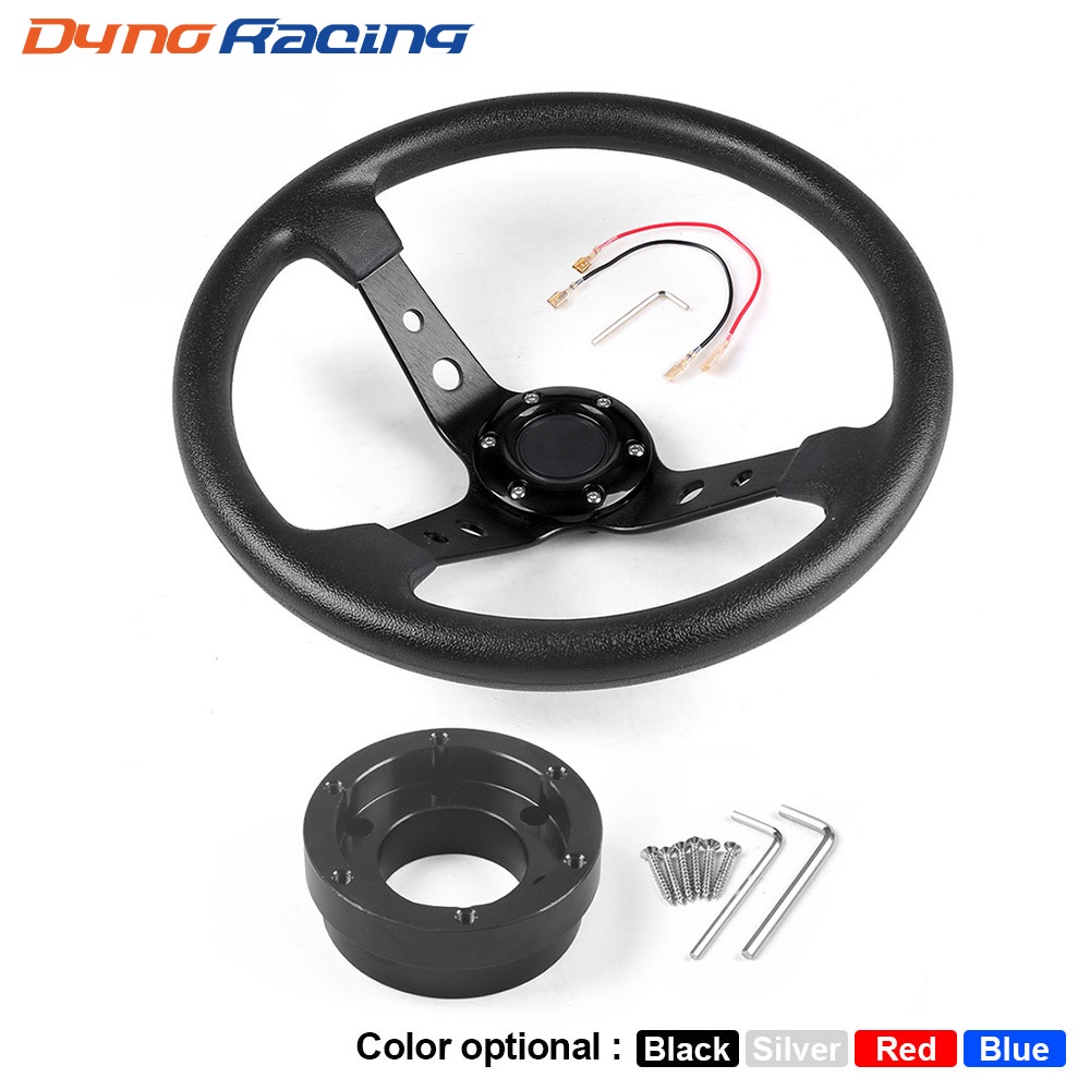Vô Lăng Xe Đua Bằng Da pu 14inch 350mm Kèm Tấm Điều Hợp 70mm pcd Cho logitech g29 g920 g923