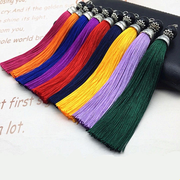 Khuyên Tai Tua Rua Thắt Nút Dài Trung Hoa Đính Đá Ngọc Bích Trung Quốc Treo Trang Trí Xe Hơi Wenwan DIY Mặt Dây Chuyền 3.888Mm 3.8