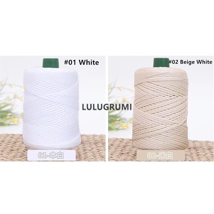 Cuộn Len Móc Dày 3mm Bằng Sợi Nylon Sáng Bóng PP Rỗng Dành Cho Túi Macrame ,chet