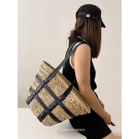 Túi Xách Đeo Vai Đan Cói Cỡ Lớn Thời Trang Mùa Hè 2022 Mới Cho Nữ