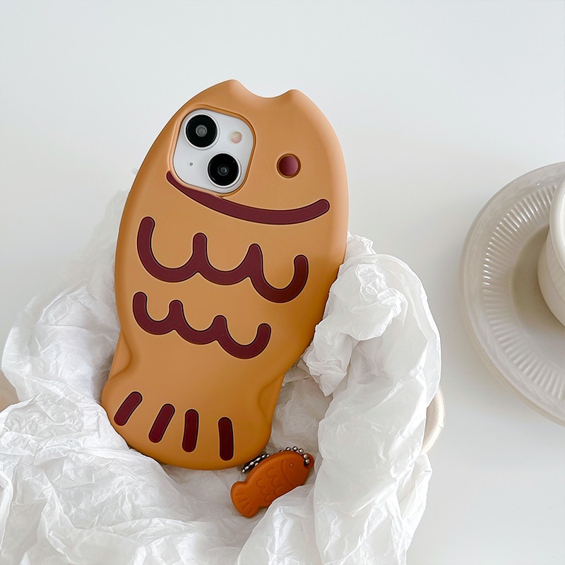 Ốp Điện Thoại Silicone Mềm Hình Cá Taiyaki Cho iphone 13 14 13promax 12pro 11 14promax