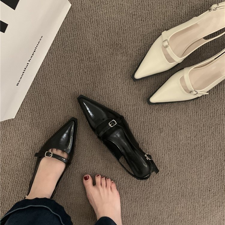 Giày Sandal Đế Thấp Mũi Nhọn Thời Trang Dành Cho Nữ