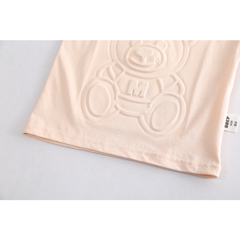 Set Áo Thun Ngắn Tay In Hình Gấu + Quần short Thời Trang Dễ Thương Cho Bé