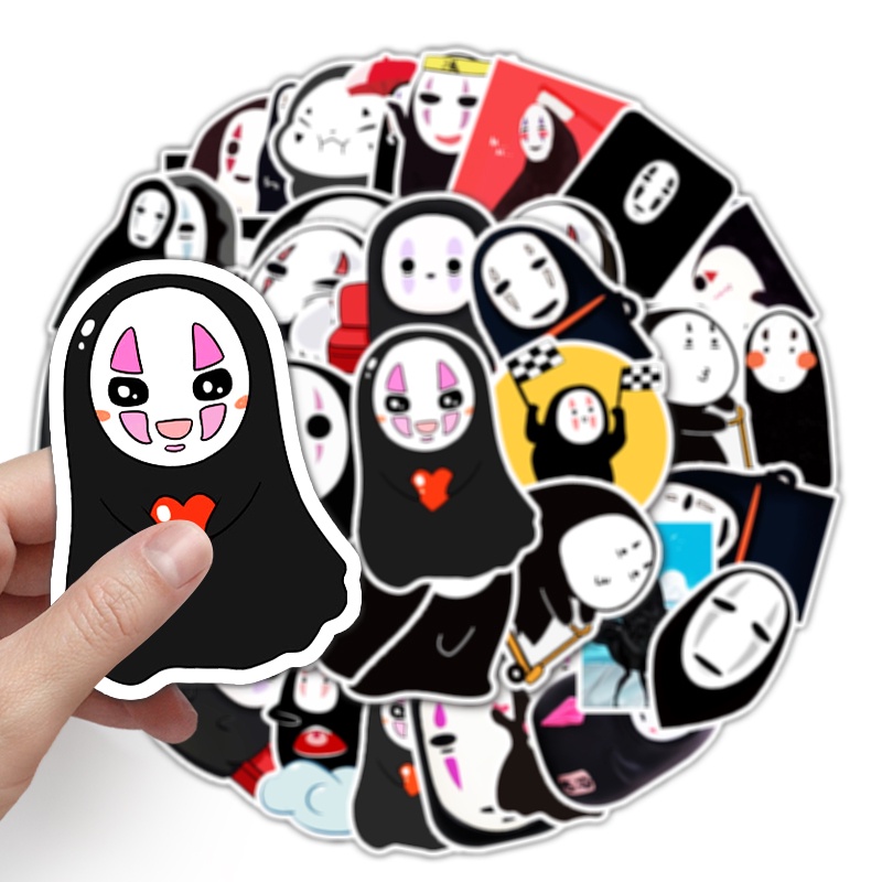 Bộ 50 Miếng Dán Trang Trí Xe Hơi / Nhà Cửa Hình Vô Diện Hoạt Hình Vui Nhộn Chống Thấm Nước DIY