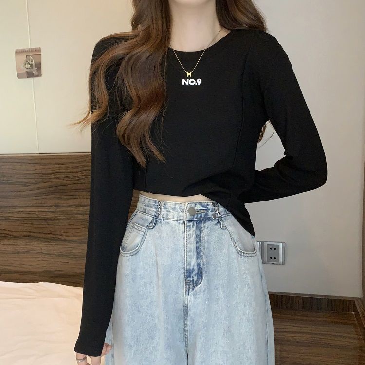 Áo Thun Tay Dài Màu Trắng Dáng Ôm Cỡ Lớn Thời Trang Thu Đông Mới Cho Nữ