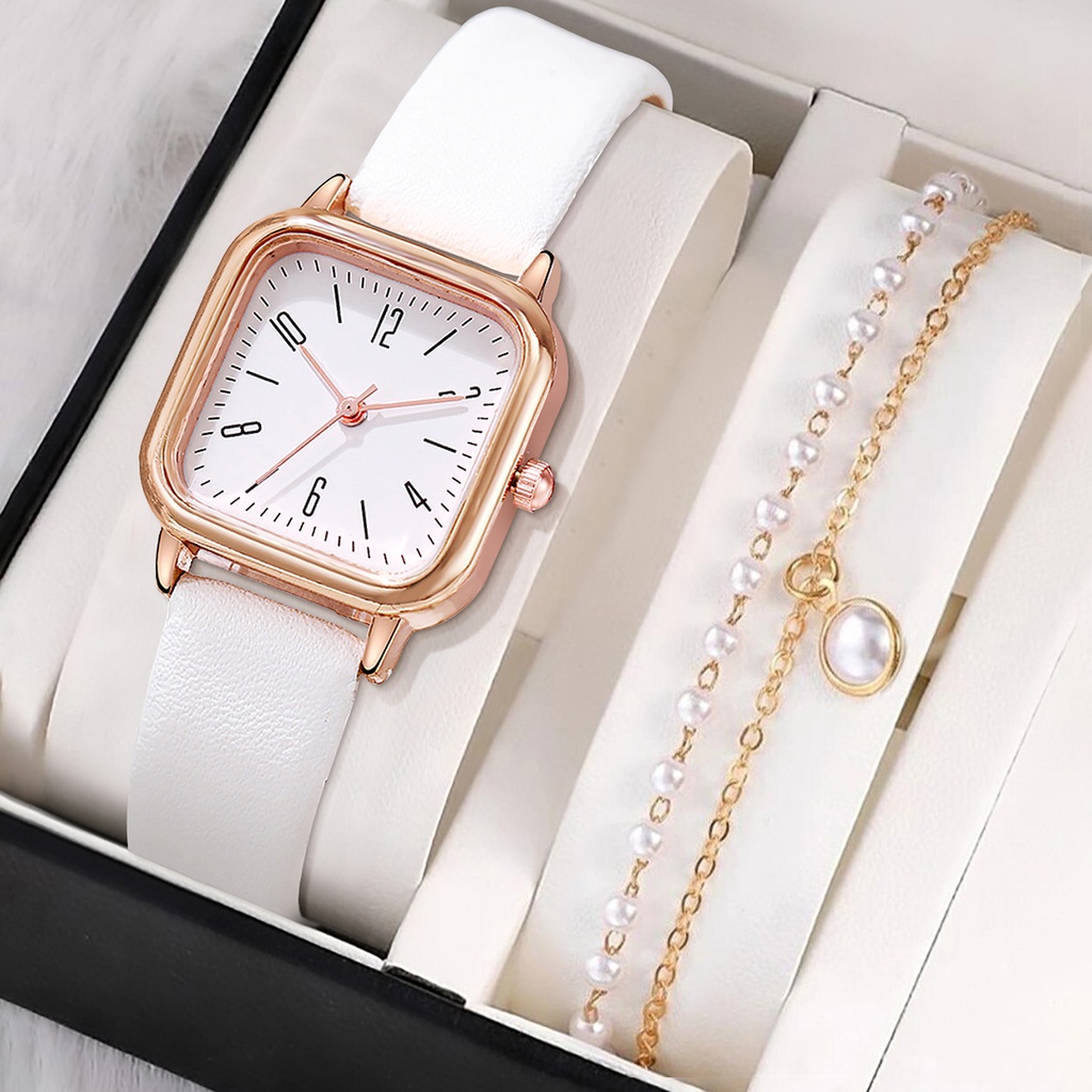 Đồng Hồ Quartz Nữ Mặt Vuông Dây Da Thời Trang | BigBuy360 - bigbuy360.vn