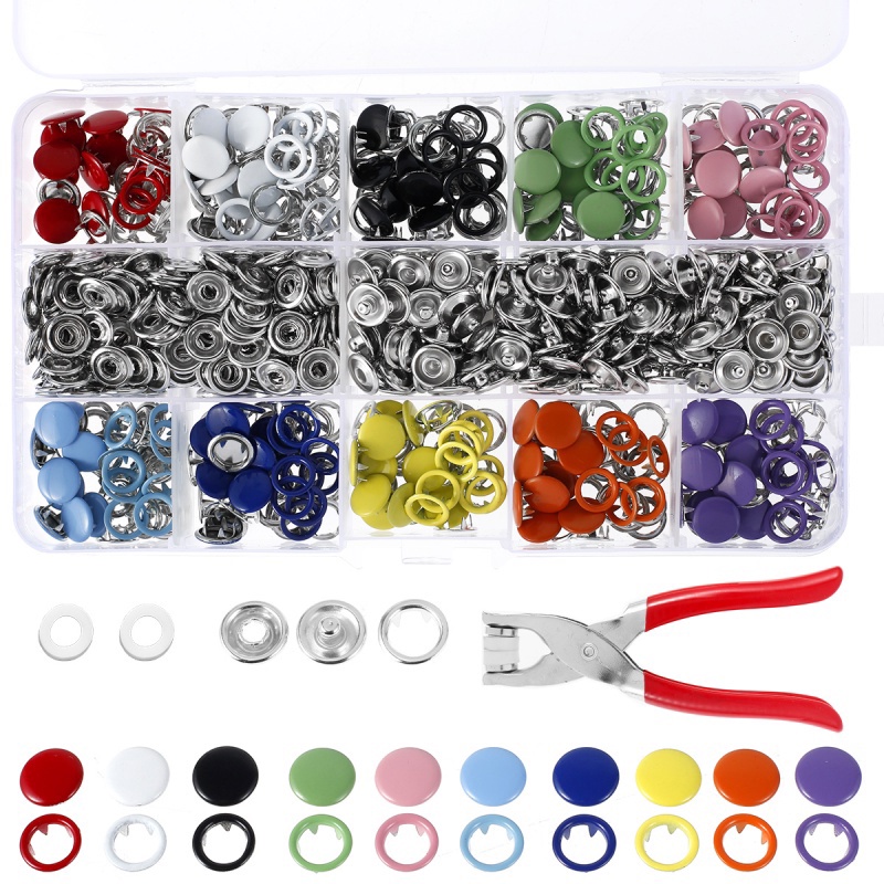 Bộ 100 Nút Bấm Bằng Kim Loại Cứng Dùng Để May Vá / Trang Trí Quần Áo / Túi Xách