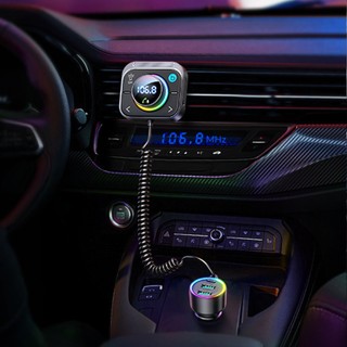 Multifunctional Car Bluetooth Transmitter and FM Transmitter with MP3 Player Support TF Memory Card Dual QC3.0 USB Port and Type-c fast charger