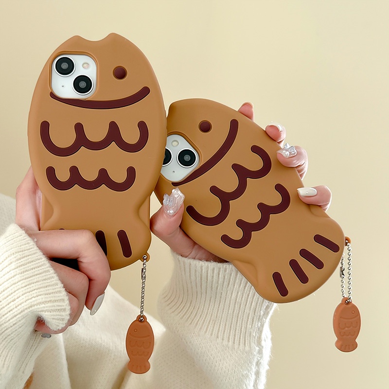 Ốp Điện Thoại Silicone Mềm Hình Cá Taiyaki Cho iphone 13 14 13promax 12pro 11 14promax