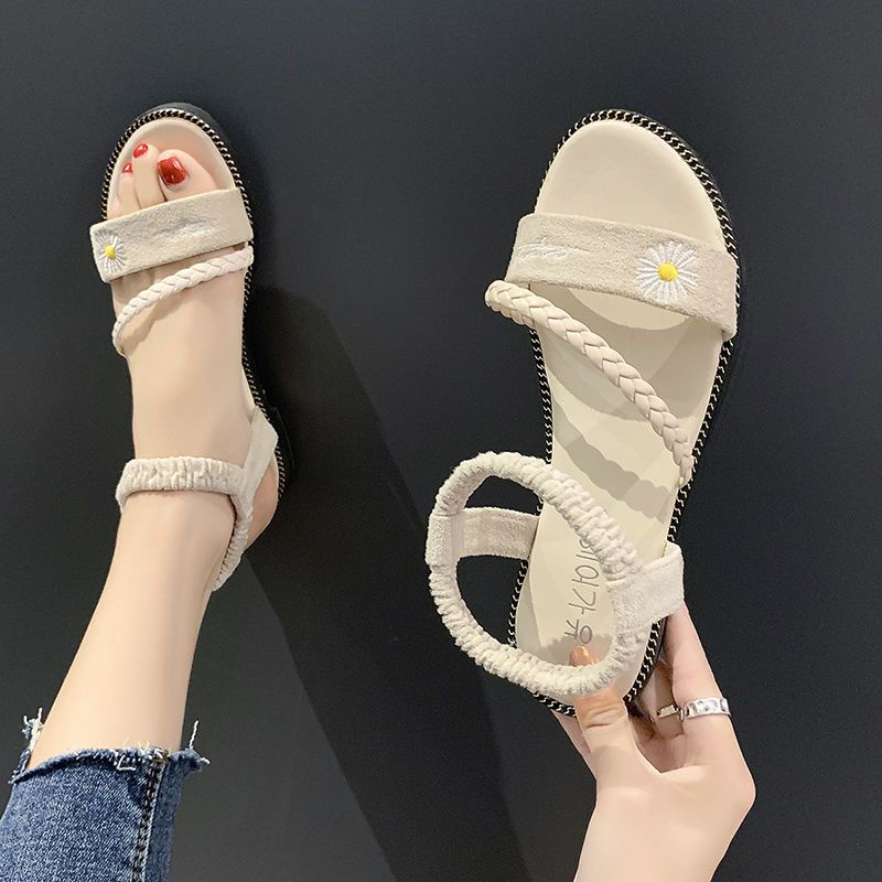 Giày Sandal Đế Bằng Size Lớn 35-43 Thời Trang Mùa Hè Mới 2022 Phong Cách Roman Cho Nữ