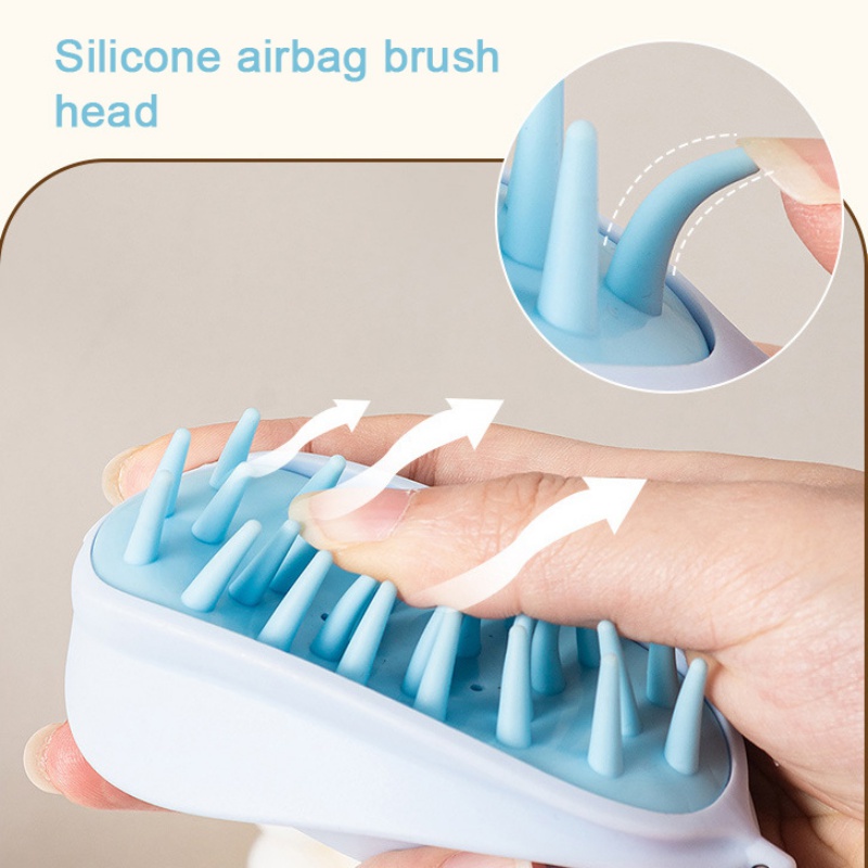 Lược Silicone Mát Xa Da Đầu Khô Và Ướt Thoải Mái Phong Cách Nhật Bản