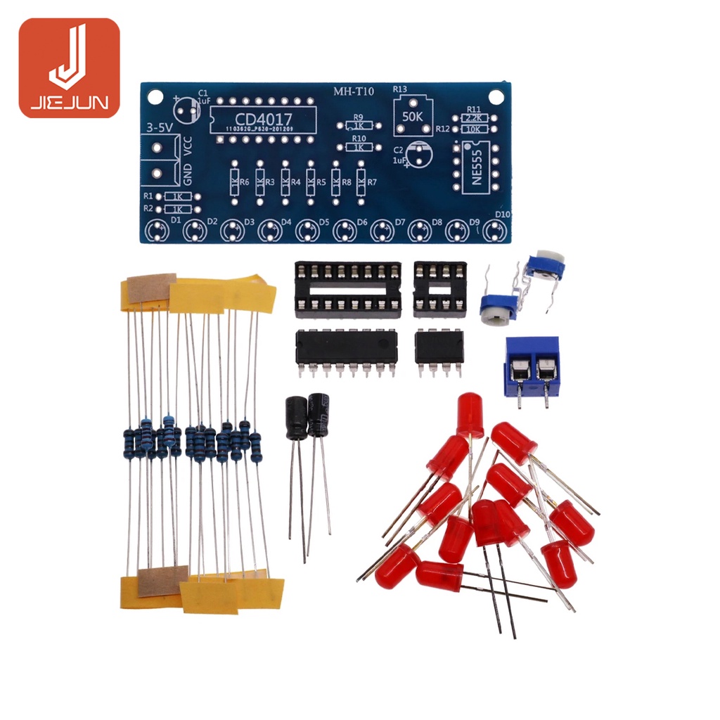 Bộ Mô Đun Đèn LED Ne555 + CD4017 Tự Làm Cho Phòng Thí Nghiệm