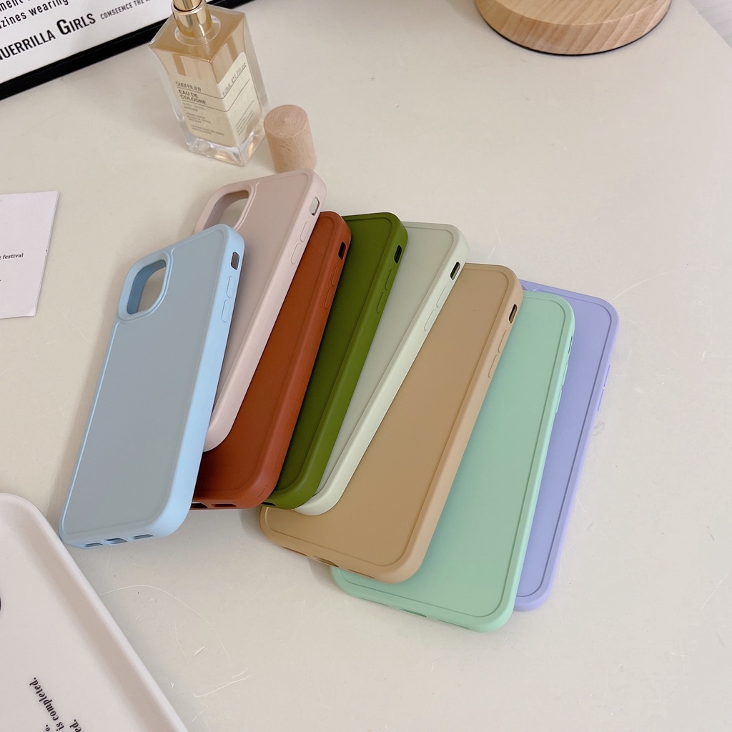Ốp Điện Thoại TPU Dẻo Màu Trơn Thiết Kế Đơn Giản Thời Trang Cho iPhone 14 13 12 11 Pro Max XS XR 7 8 Plus