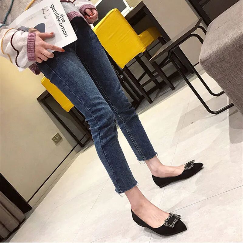 Giày Búp Bê Đế Mềm Mũi Nhọn Thời Trang Cho Nữ Size 33-46