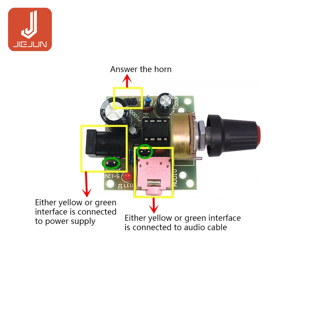 Bảng Mạch Khuếch Đại Âm Thanh Mini LM386 3.5mm 3V-12V TDA2030