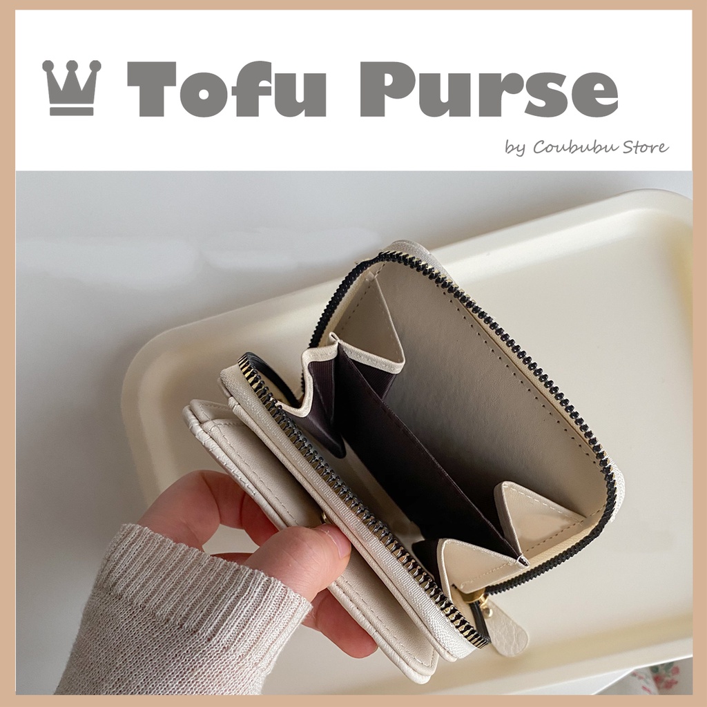 ✿Áo Khoác Coububububu Coububu✿ Ví Ngắn Mini Phối Khóa Kéo Xinh Xắn Theo Phong Cách Nhật Bản Dành Cho Nữ