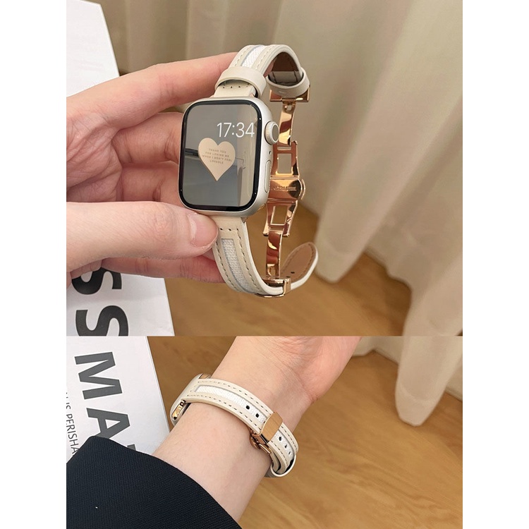 Dây Đeo Bằng Da Dành Cho iWatch 45mm 41mm 44mm 42mm 49mm iWatch 8 7 6 SE 5
