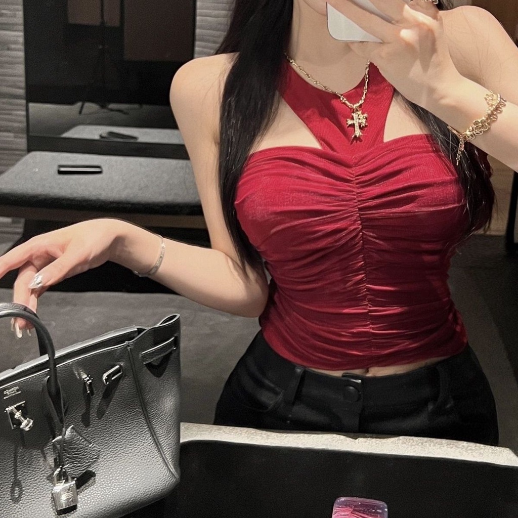 Áo lửng COZOKC không tay hở vai ôm dáng phong cách Hàn Quốc thời trang mùa hè dành cho nữ