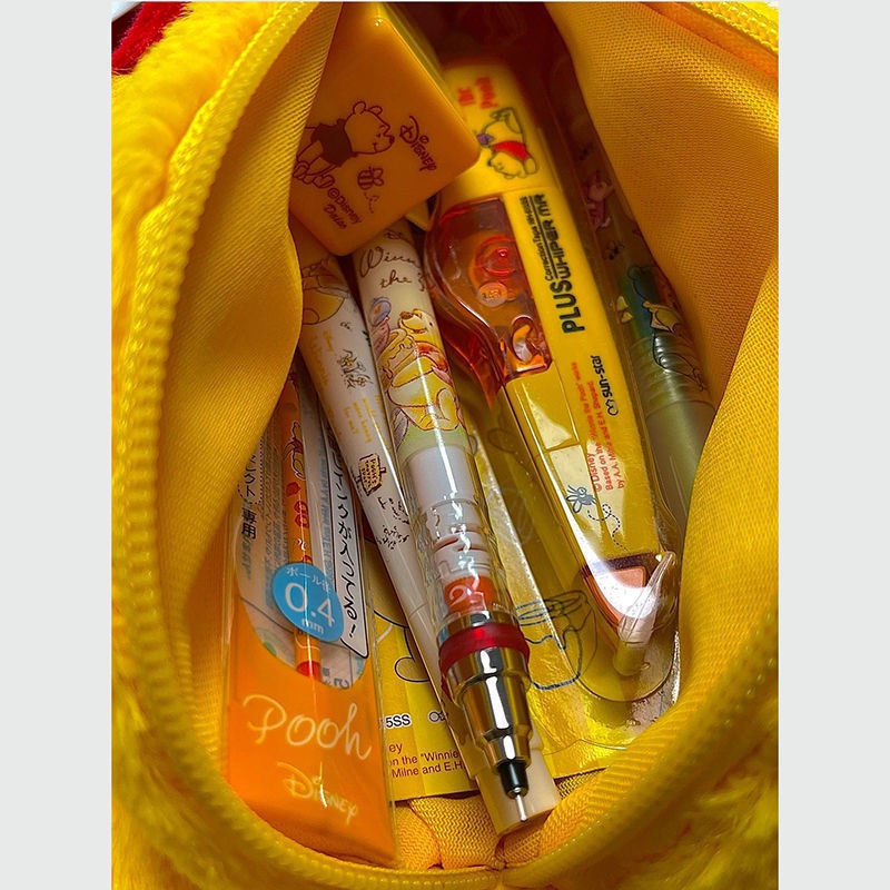 Hộp Bút Lông Thêu Hình Gấu Pooh Dễ Thương Sáng Tạo
