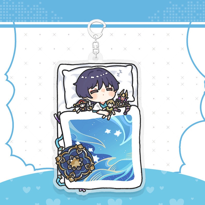 Genshin Móc Khóa Bằng Acrylic Hình Nahida Wander Kaeya Diluc sleeping