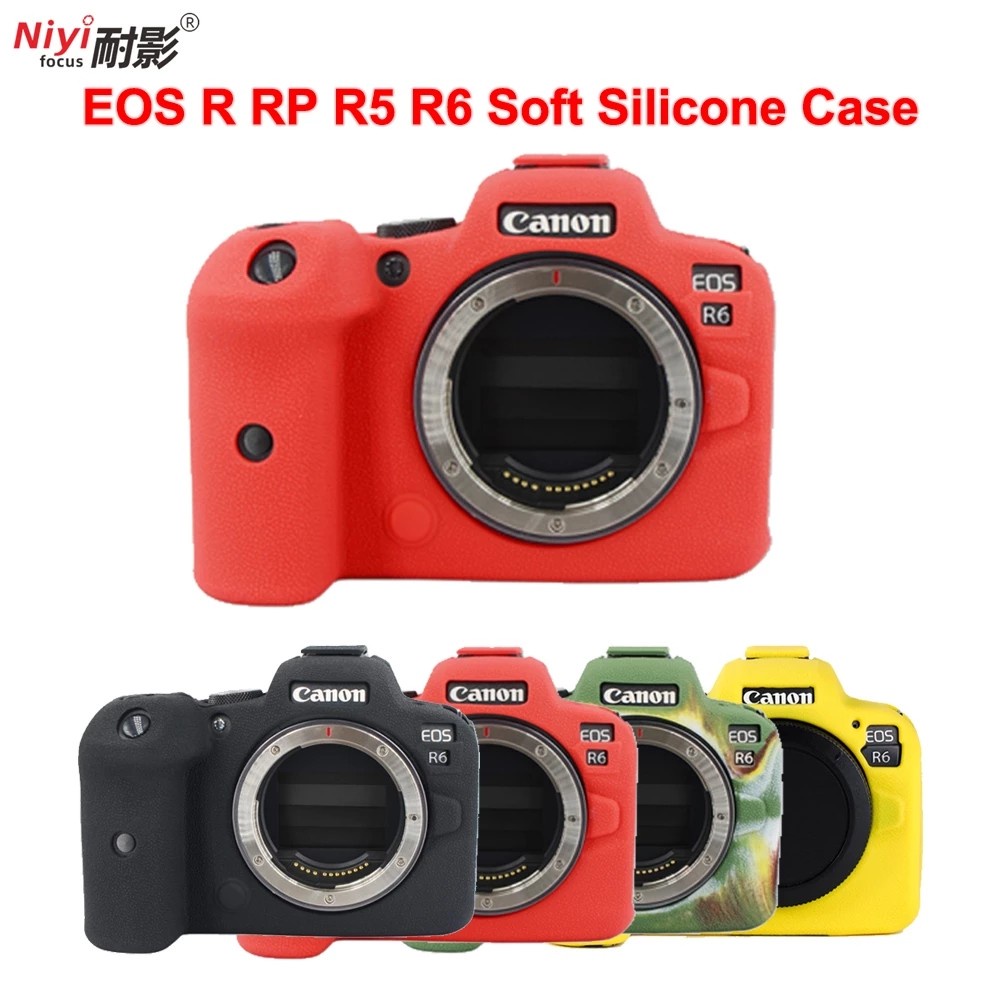 Canon EOSR6 R5 R RP Ốp Lưng Silicon Túi Bảo Vệ Thân Khung Da Cho Máy Ảnh Canon EOS R6 R RP R5 R7