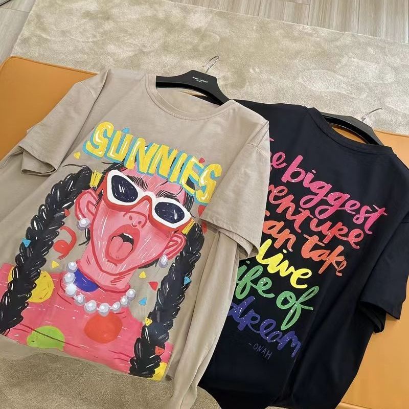 Áo Thun Tay Ngắn Dáng Rộng Thiết Kế Mới Thời Trang Mùa Hè Theo Phong Cách Mỹ Cho