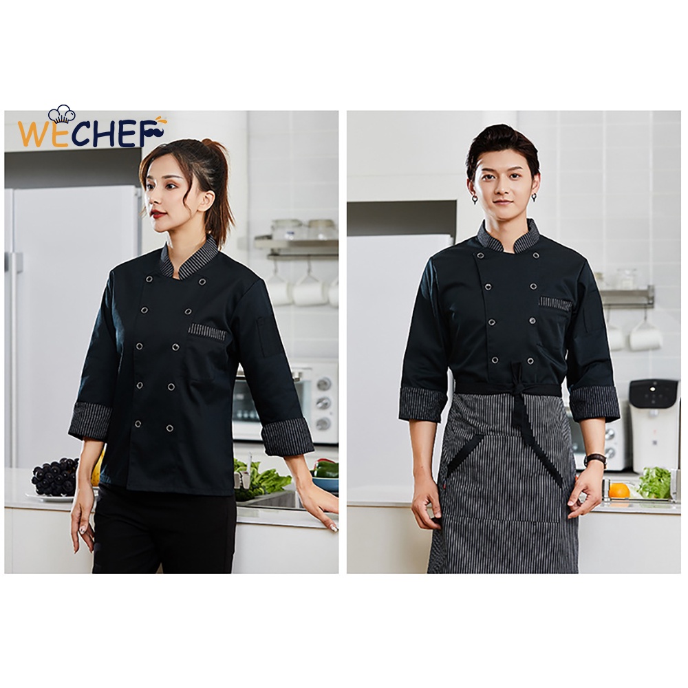 Áo Đầu Bếp Dài Tay Chuyên Nghiệp Dành Cho Nam Và Nữ