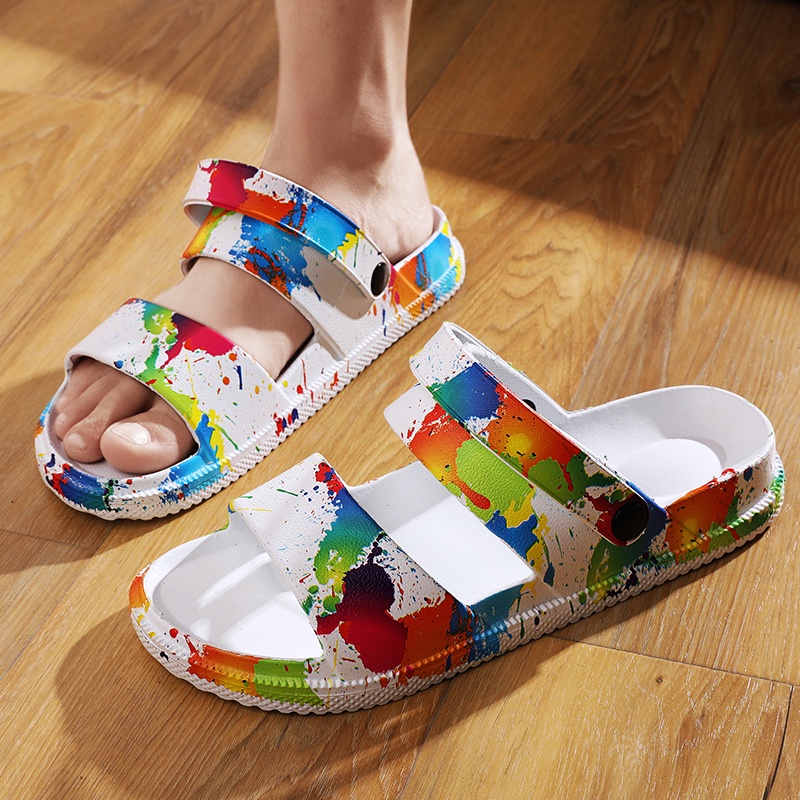 Dép Đi Biển Thoáng Khí In Họa Tiết Graffiti Thời Trang Mùa Hè 2023 Cho Nam