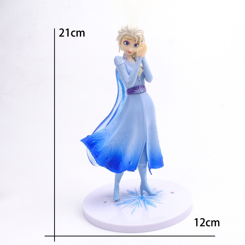 DISNEY Mô Hình Công Chúa Elsa Anna 21cm Trang Trí Bánh Kem