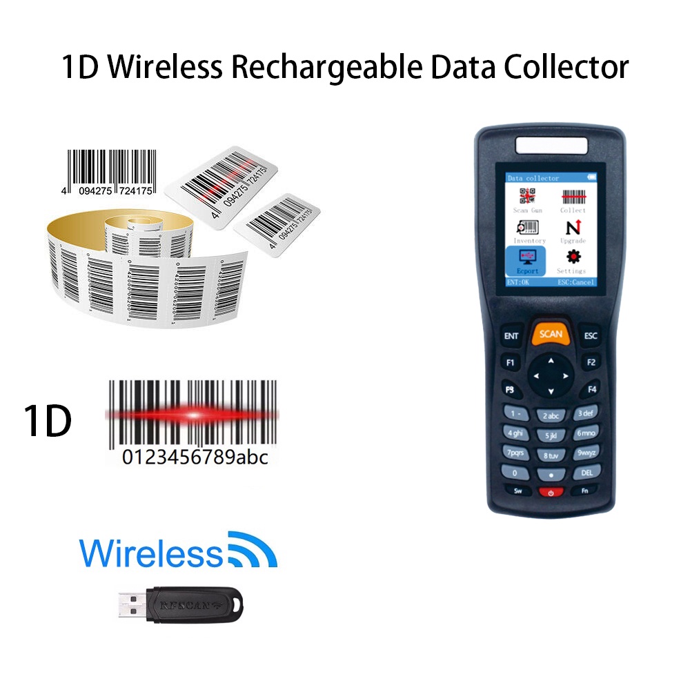 Bộ Sưu Tập Dữ Liệu Không Dây 2.4G Cho Nhà Kho / Đầu Đọc Mã Vạch 1D