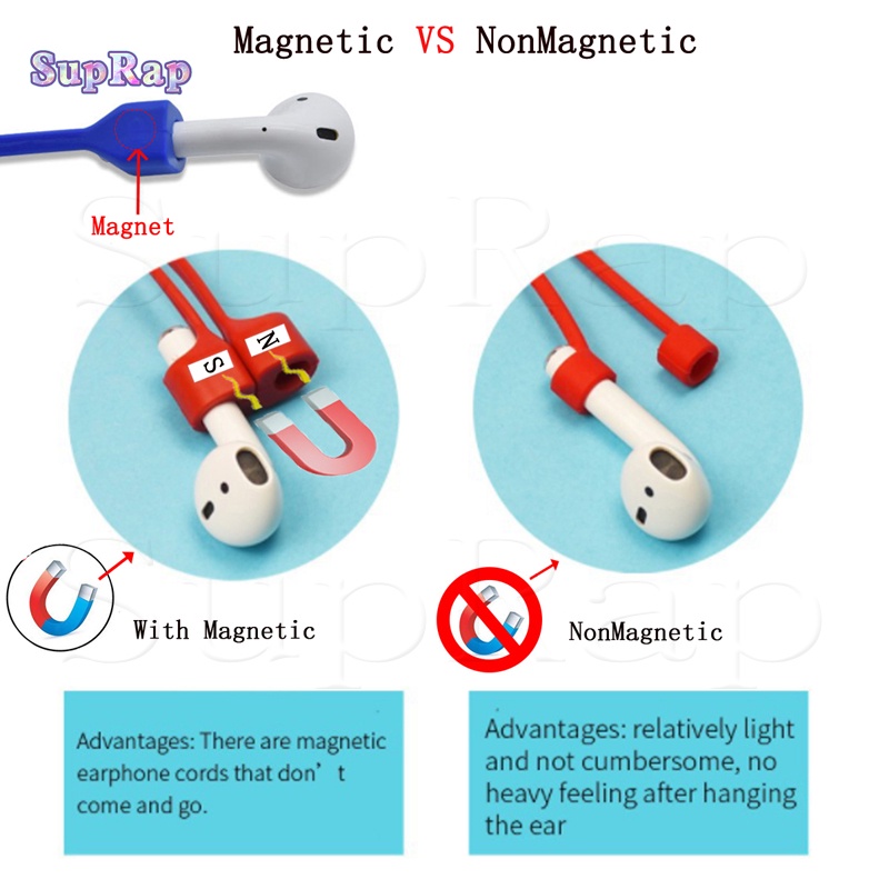 Dây đeo cổ silicone co giãn chống mất thích hợp cho tai nghe AirPods pro 3 2 1