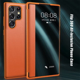 Ốp điện thoại nắp lật bảo vệ 360 độ thông minh cho samsung galaxy s22 s23 s21 fe ultra s20 s10 plus s30 note 20 10 pro