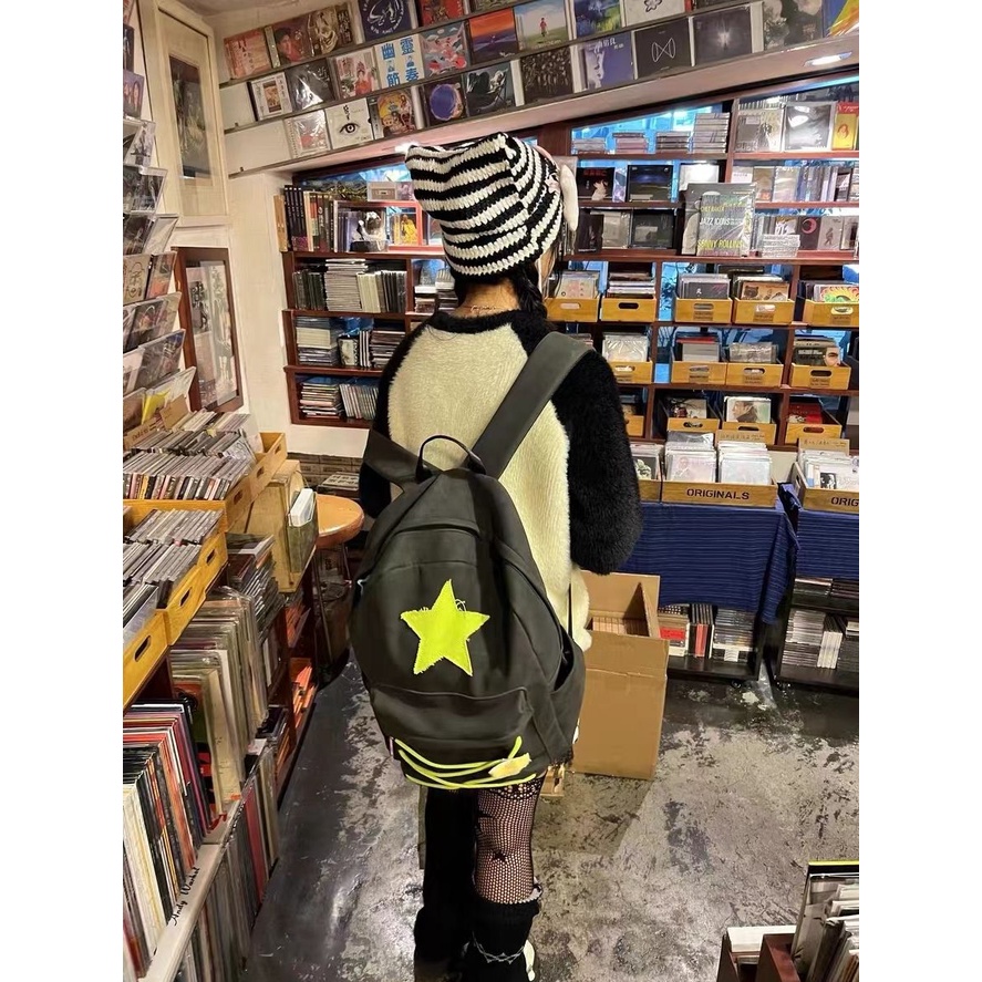 Ba Lô Đeo Vai Yabi Sức Chứa Lớn Hình Ngôi Sao Màu Hồng / Xanh Lá Có Dây Đeo Mới Ngọt Ngào Và Ngọt Ngào Cho Bé Gái Yabi