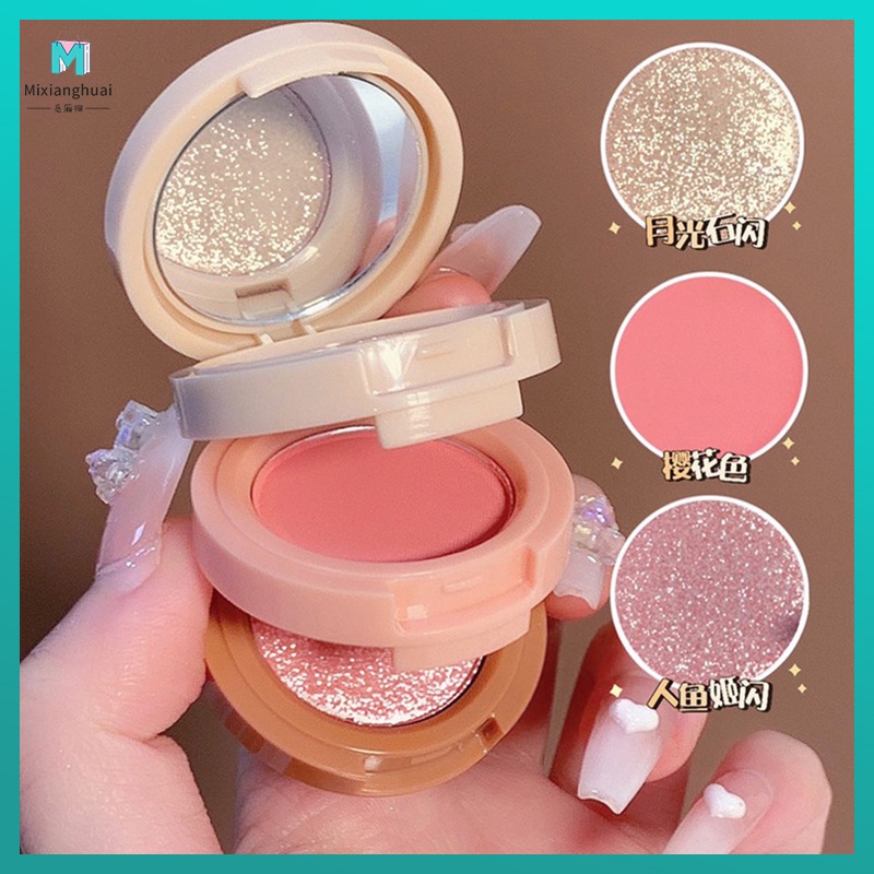Phấn Má Hồng Độ Bóng Cao Ba Lớp Không Dễ Phai Màu Mờ / Matte