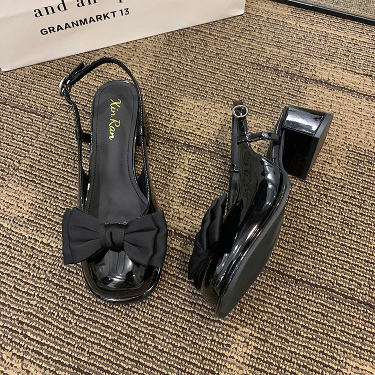 Giày Búp Bê Gót Thấp Mũi Tròn Đính Nơ Xinh Xắn Cho Nữ