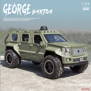 Mô hình xe hơi đồ chơi george patton tỉ lệ 1 / 24 bằng hợp kim kẽm có đèn và âm thanh cho bé suvs 3 tuổi