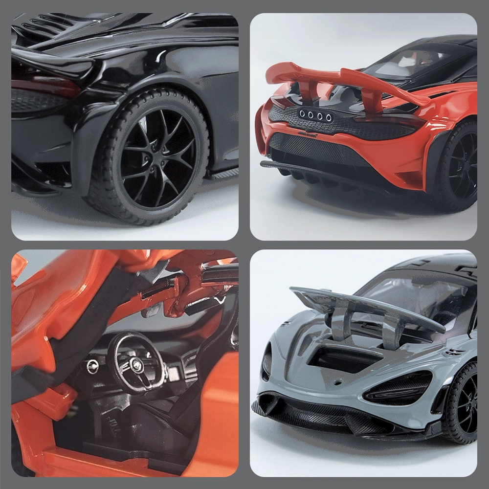 Mô Hình Xe Hơi Mclaren 765LT Bằng Hợp Kim Có Đèn Và Âm Thanh Tỉ Lệ 1: 32
