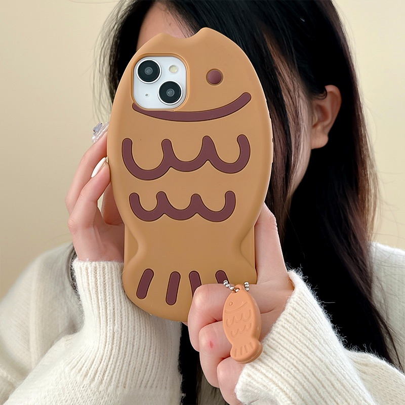 Ốp Điện Thoại Silicone Mềm Hình Cá Taiyaki Cho iphone 13 14 13promax 12pro 11 14promax