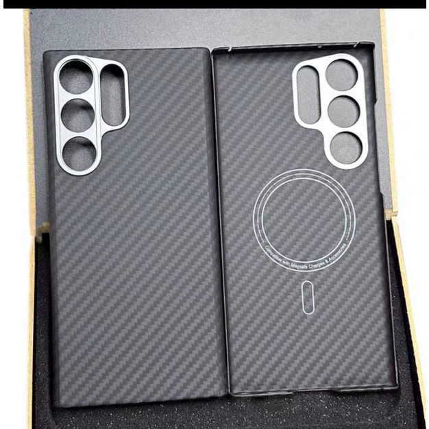 Ốp Điện Thoại Sợi carbon Siêu Mỏng Từ Tính Cho Samsung Galaxy S23 ultra S23 + plus