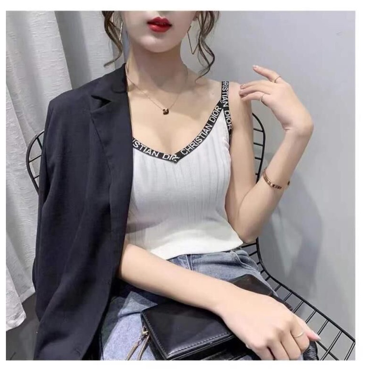 Áo Dệt Kim Sát Nách Dáng Rộng Cỡ Lớn Thời Trang Mùa Hè Cho Nữ