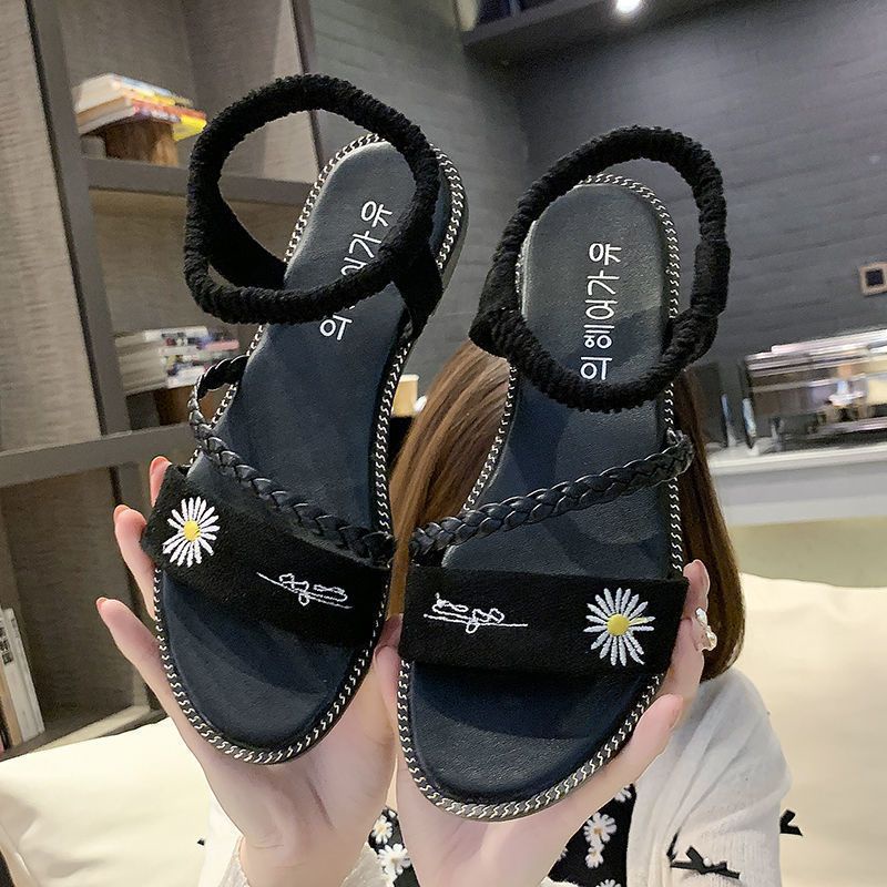 Giày Sandal Đế Bằng Size Lớn 35-43 Thời Trang Mùa Hè Mới 2022 Phong Cách Roman Cho Nữ