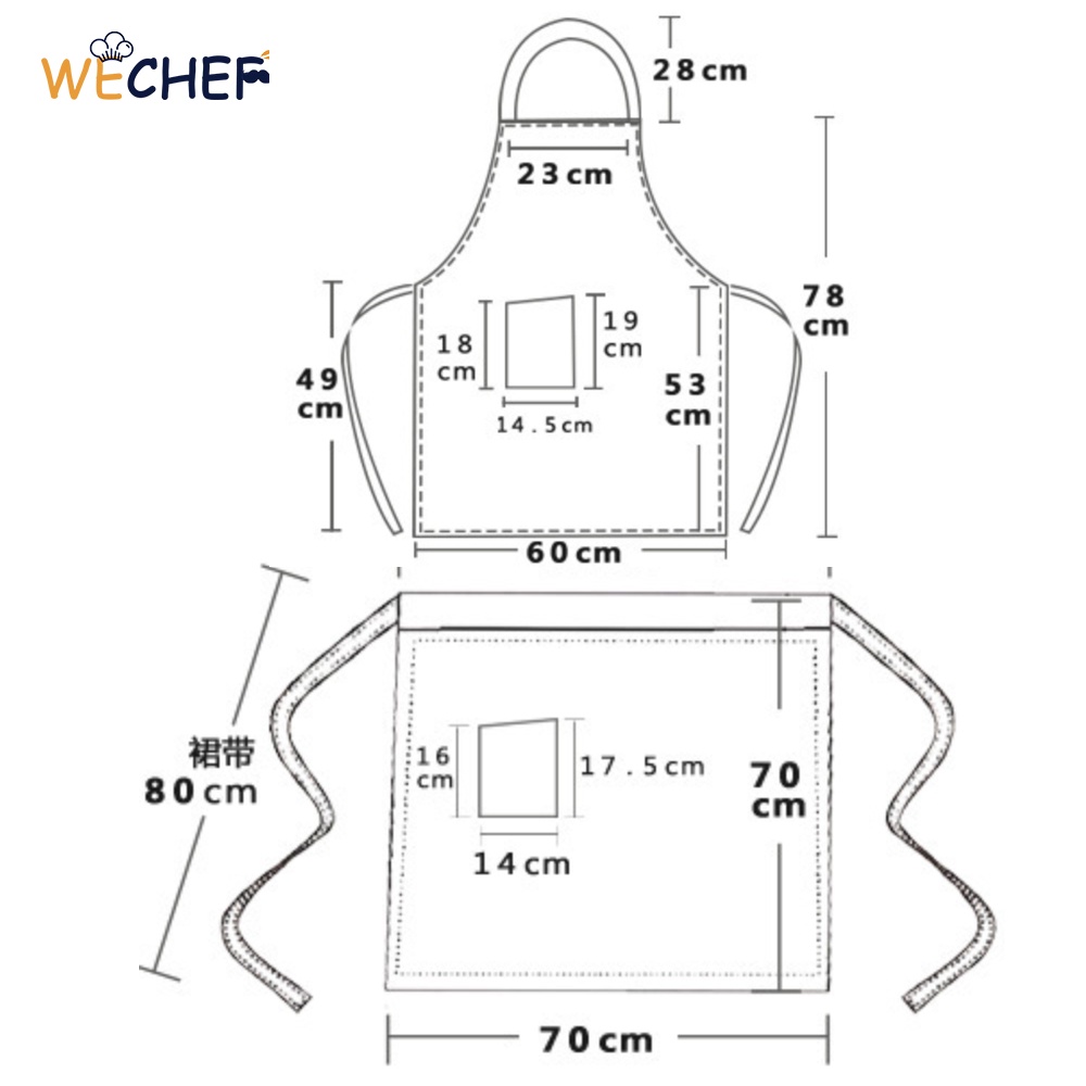 Tạp Dề Nấu Ăn Nhà Hàng Khách Sạn Màu Trắng Đen Thời Trang Cho Nam Nữ