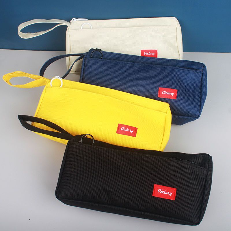 Túi Đựng Bút Hai Lớp Sức Chứa Lớn In Hình Phi Hành Gia Hoạt Hình Đơn Giản Cho Học Sinh Trung Học Nam Nữ