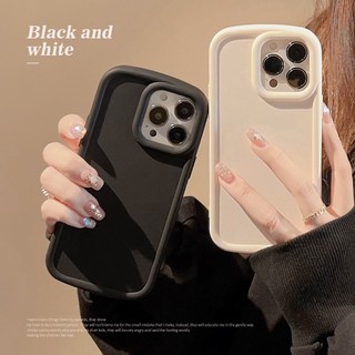 Ốp Điện Thoại Silicon Chống Sốc Màu Trắng Đen Cho IPhone Case 11 14 Pro Max 13 12 Pro Max 7 8 Plus